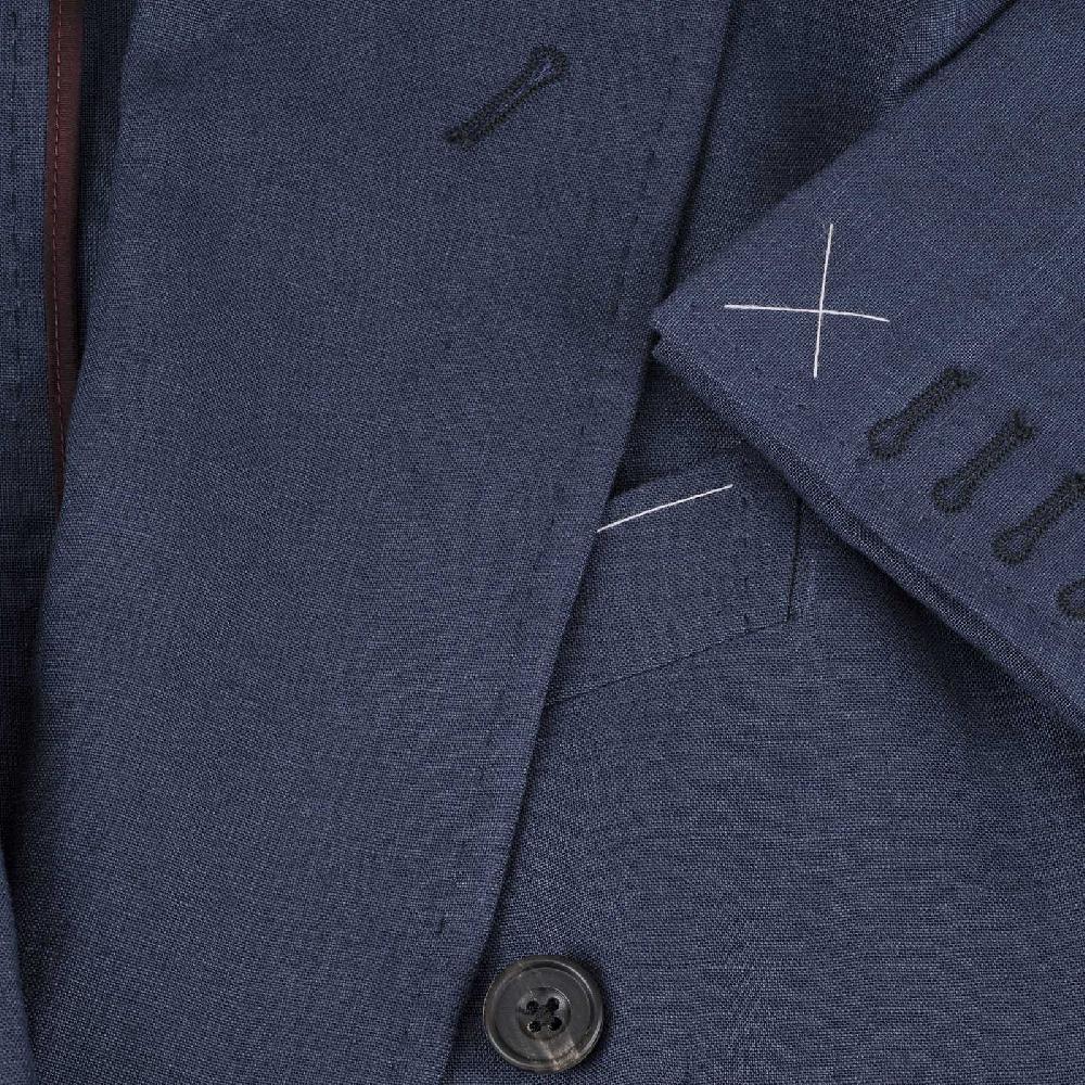 Rubinacci Giacca in lino blu Negozio online di fabbrica