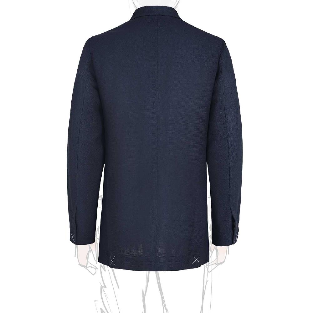 Rubinacci Giacca in saglia di lana blu Prezzo di fabbrica