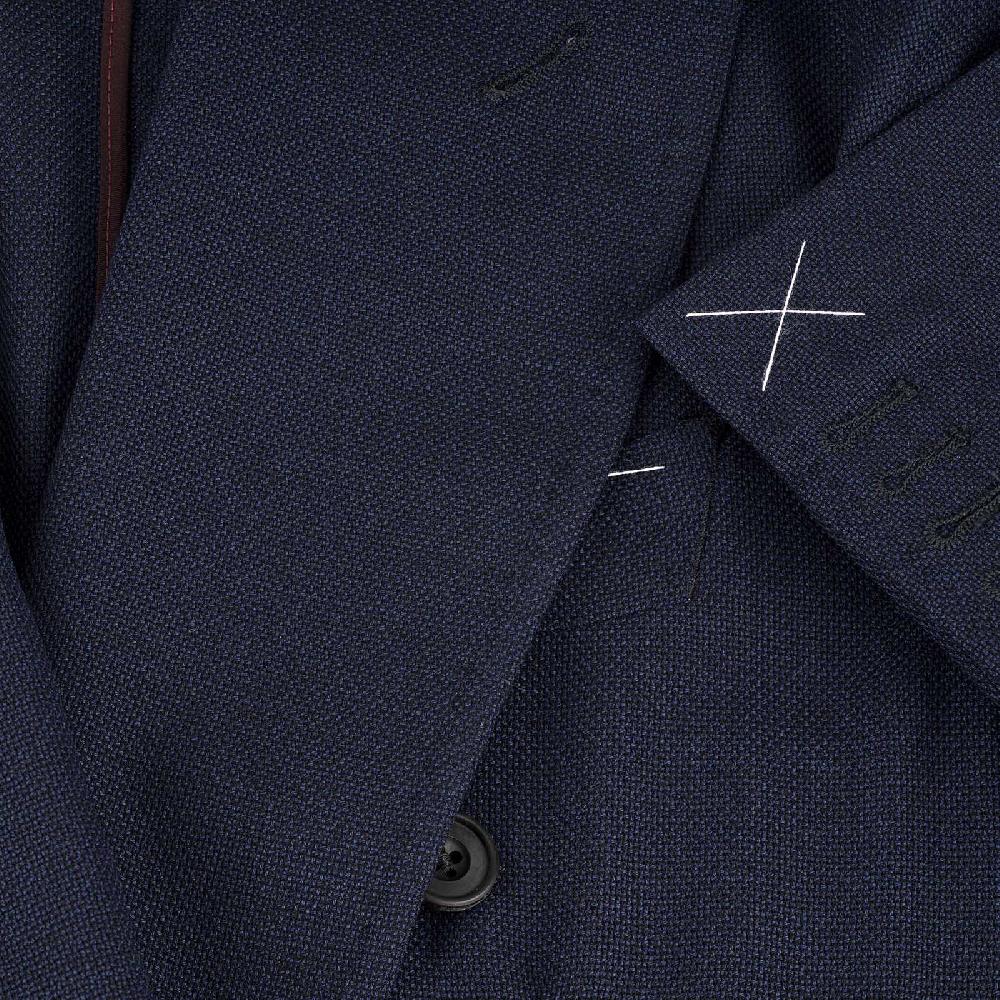 Rubinacci Giacca in saglia di lana blu Prezzo di fabbrica