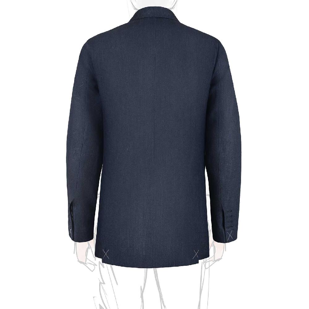 Rubinacci Giacca in lino blu Grande vendita
