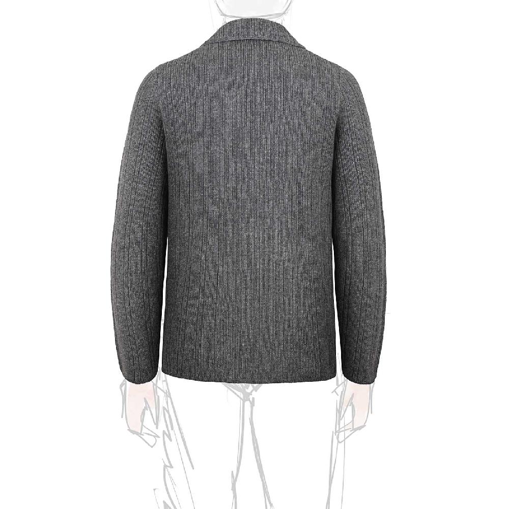 Rubinacci Cardigan doppio petto cashmere grigio Fornitura limitata