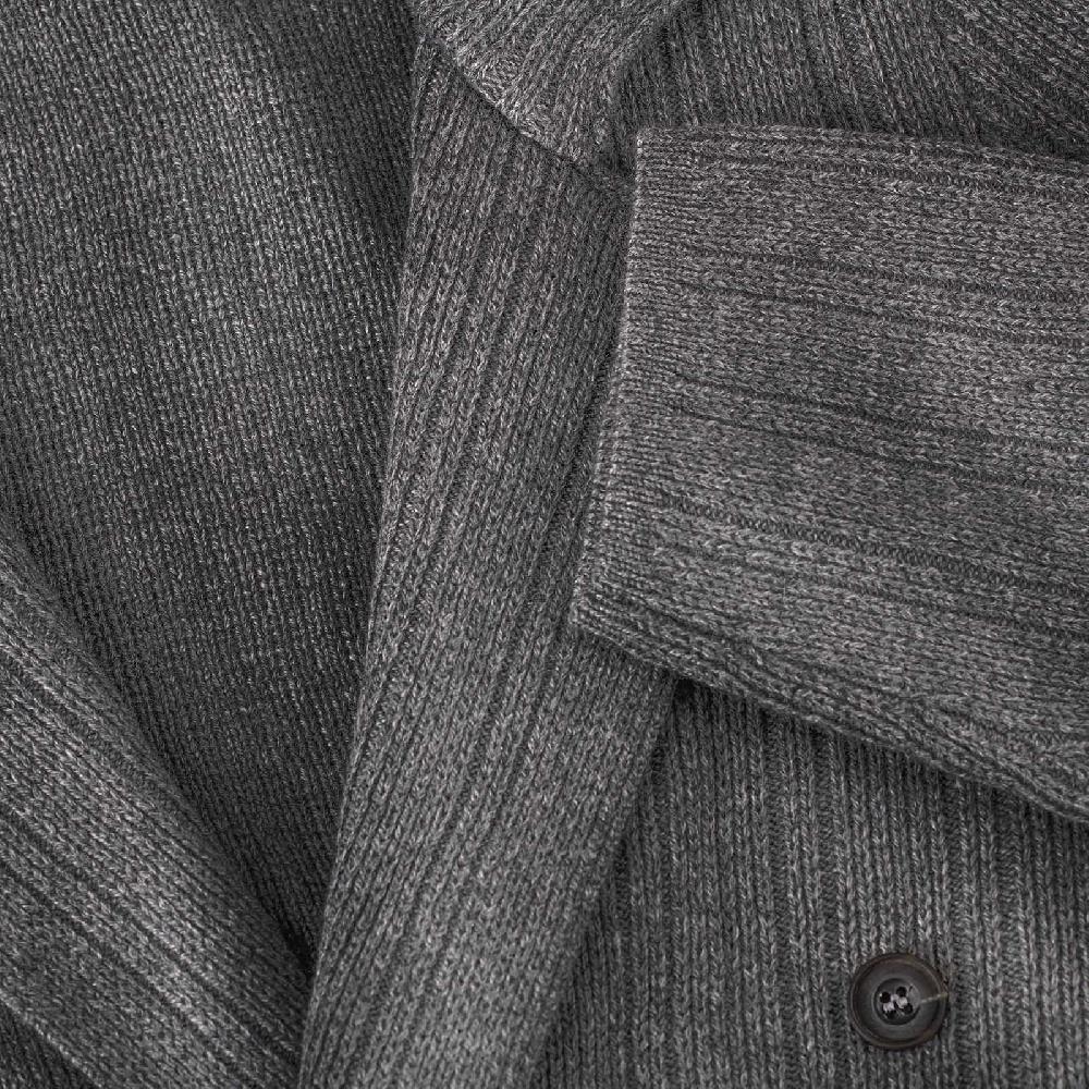 Rubinacci Cardigan doppio petto cashmere grigio Fornitura limitata