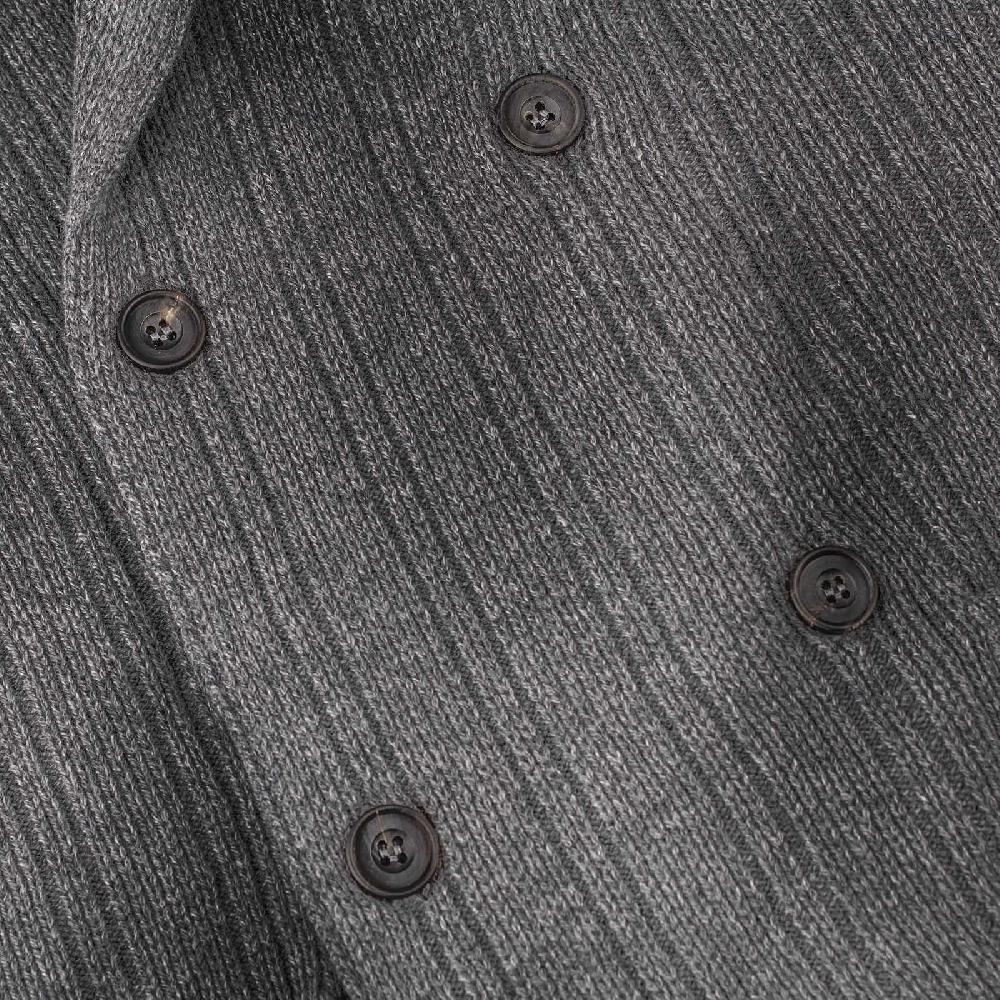 Rubinacci Cardigan doppio petto cashmere grigio Fornitura limitata