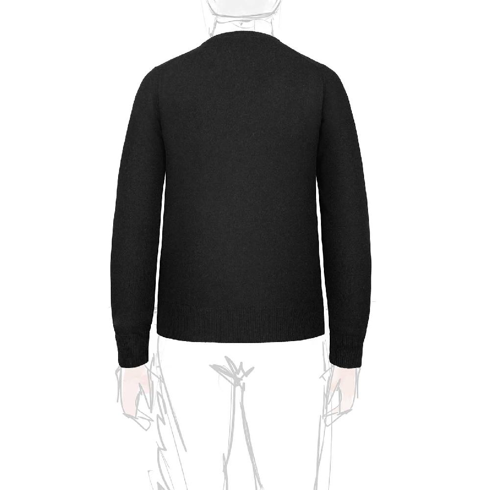 Rubinacci Girocollo in cashmere nero Offerta San Valentino