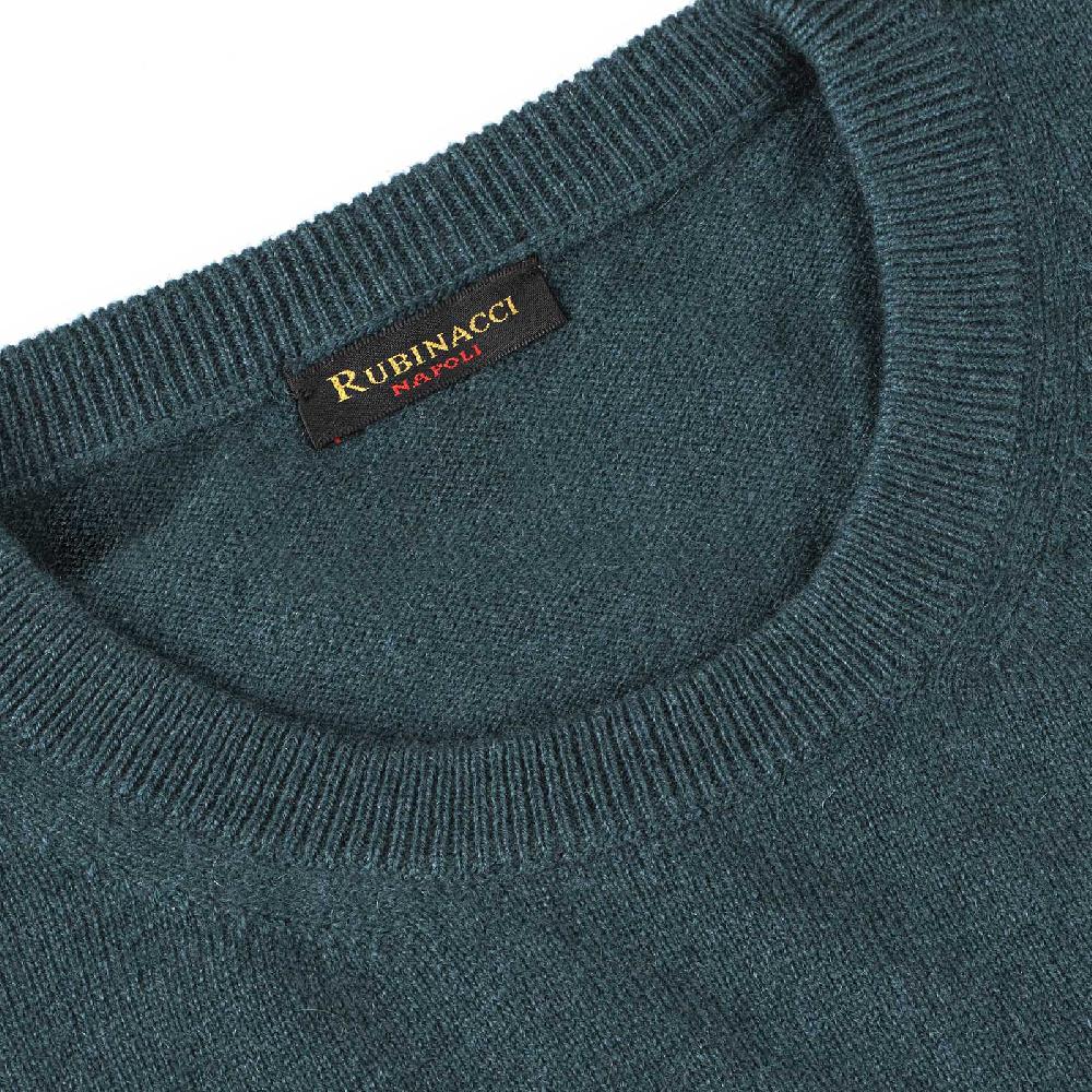 Rubinacci Girocollo in cashmere verde Offerta Anniversario