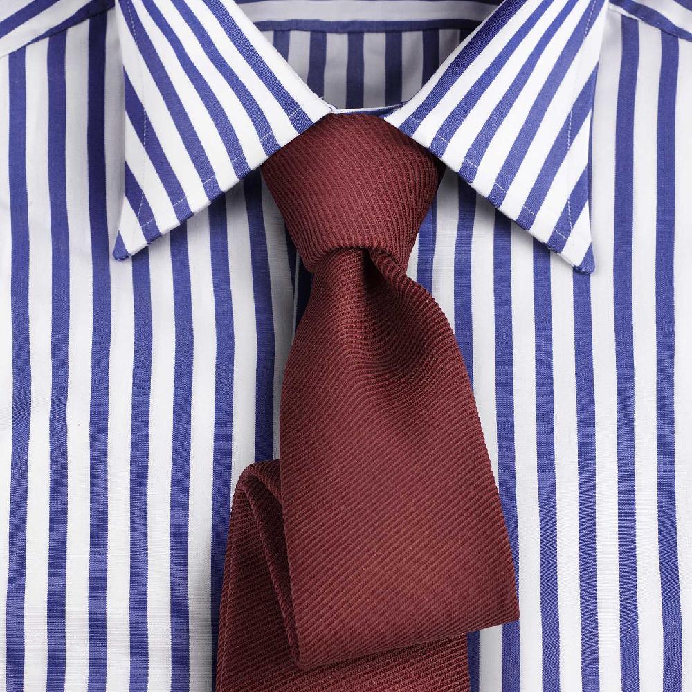 Rubinacci Camicia in cotone rigato bianco e blu Offerta temporanea