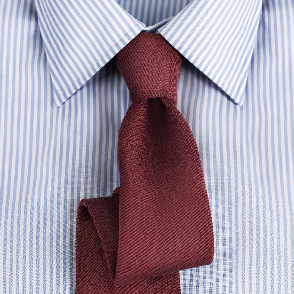 Rubinacci Camicia in cotone rigato bianco e celeste Bestseller