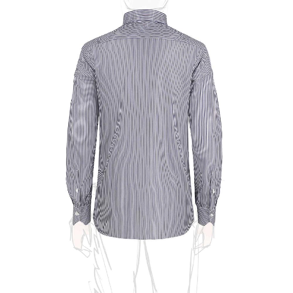 Rubinacci Camicia in cotone rigato bianco e blu Offerte stagionali