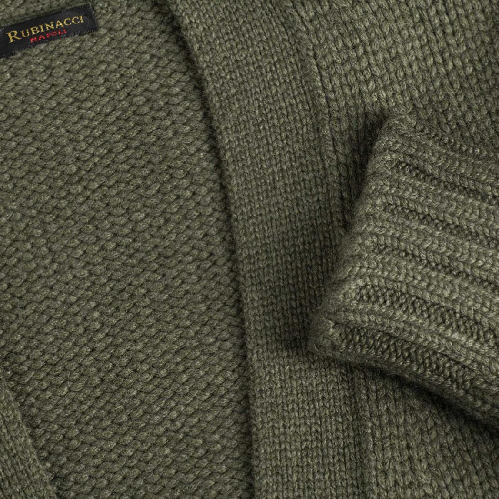 Rubinacci Cardigan cashmere verde oliva ACQUISTA ORA