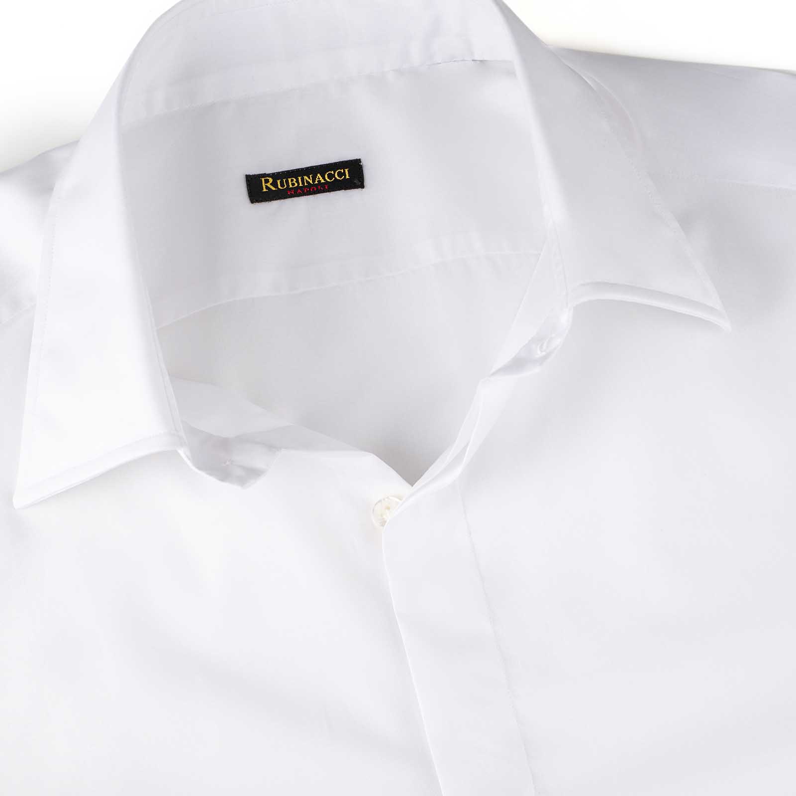 Rubinacci Camicia in cotone bianca polsi gemelli Ultimo giorno
