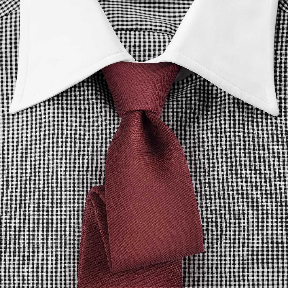 Rubinacci Camicia con collo bianco quadretto nero Fino al 60% di sconto