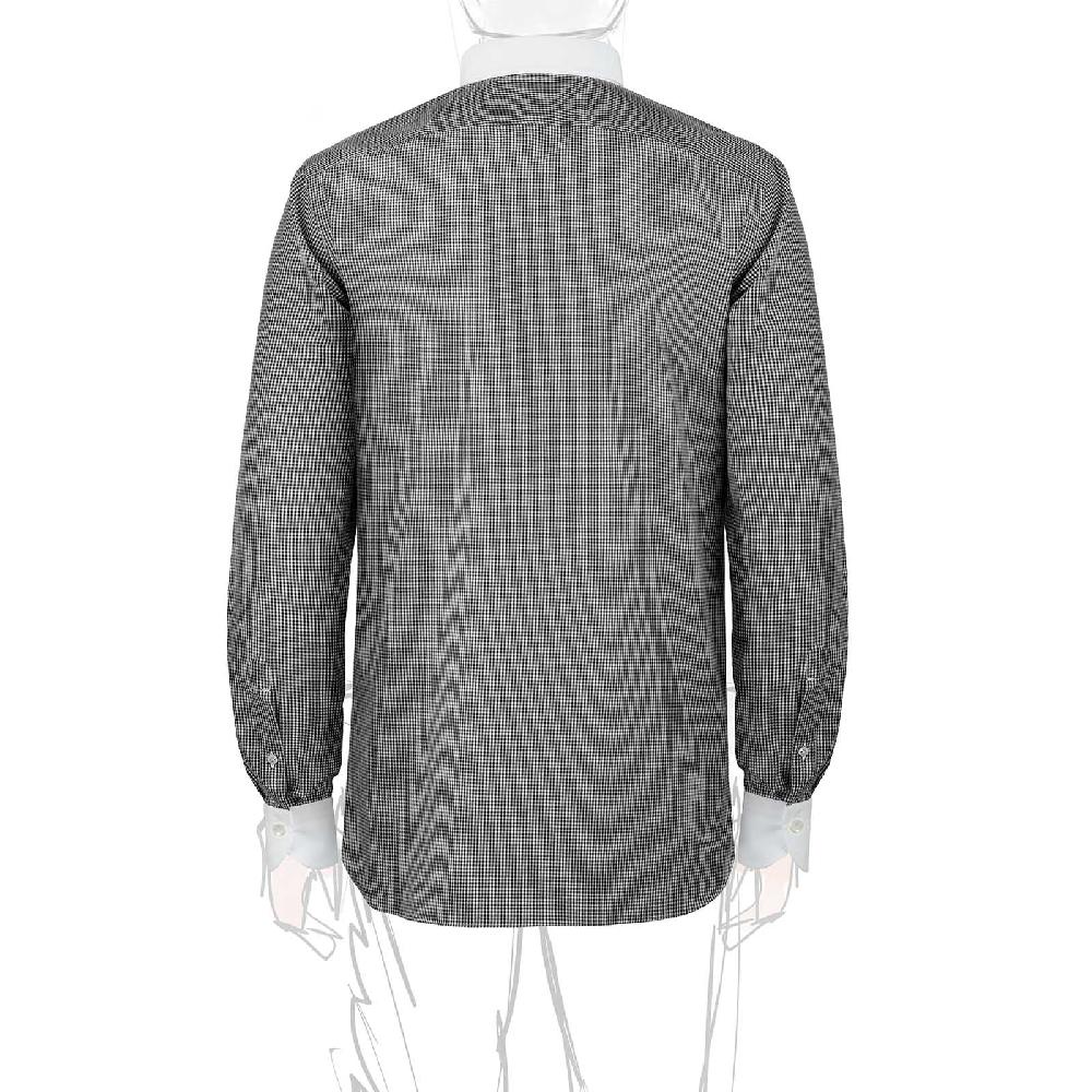 Rubinacci Camicia con collo bianco quadretto nero Fino al 60% di sconto