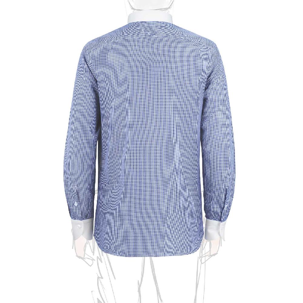 Rubinacci Camicia con collo bianco quadretto blu Offerta speciale della fabbrica