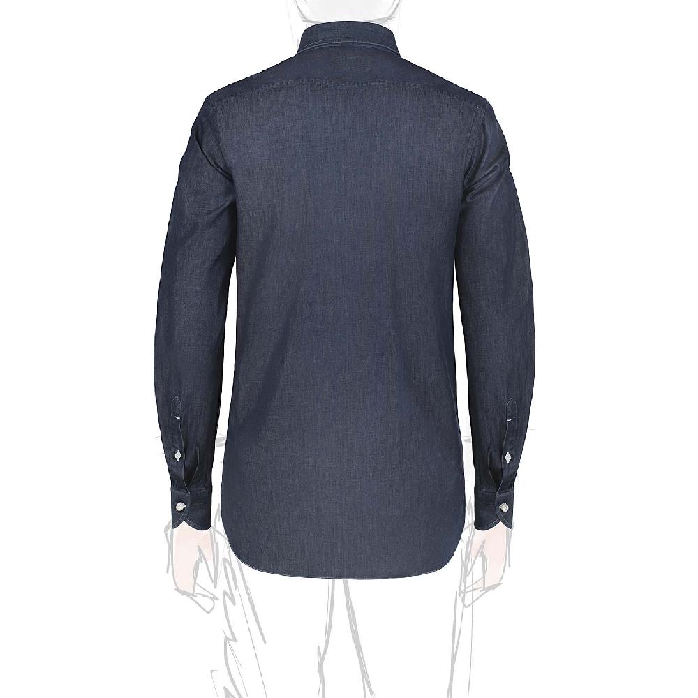 Rubinacci Camicia jeans blu scuro Solo un giorno rimasto
