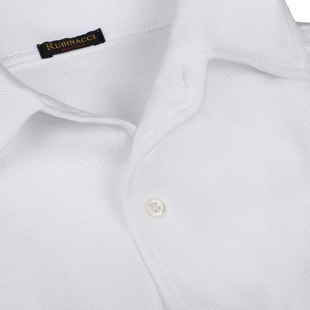 Rubinacci Camicia in piquet bianca 50% di sconto con spedizione gratuita