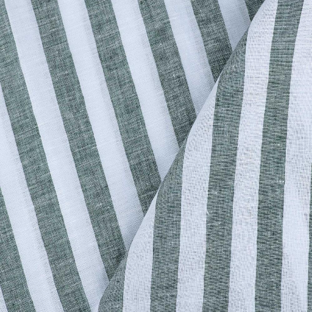Rubinacci Polo in lino rigato verde Officina