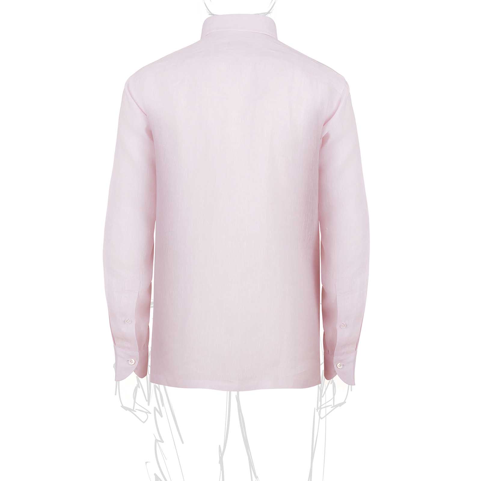Rubinacci Polo in lino rosa In vendita