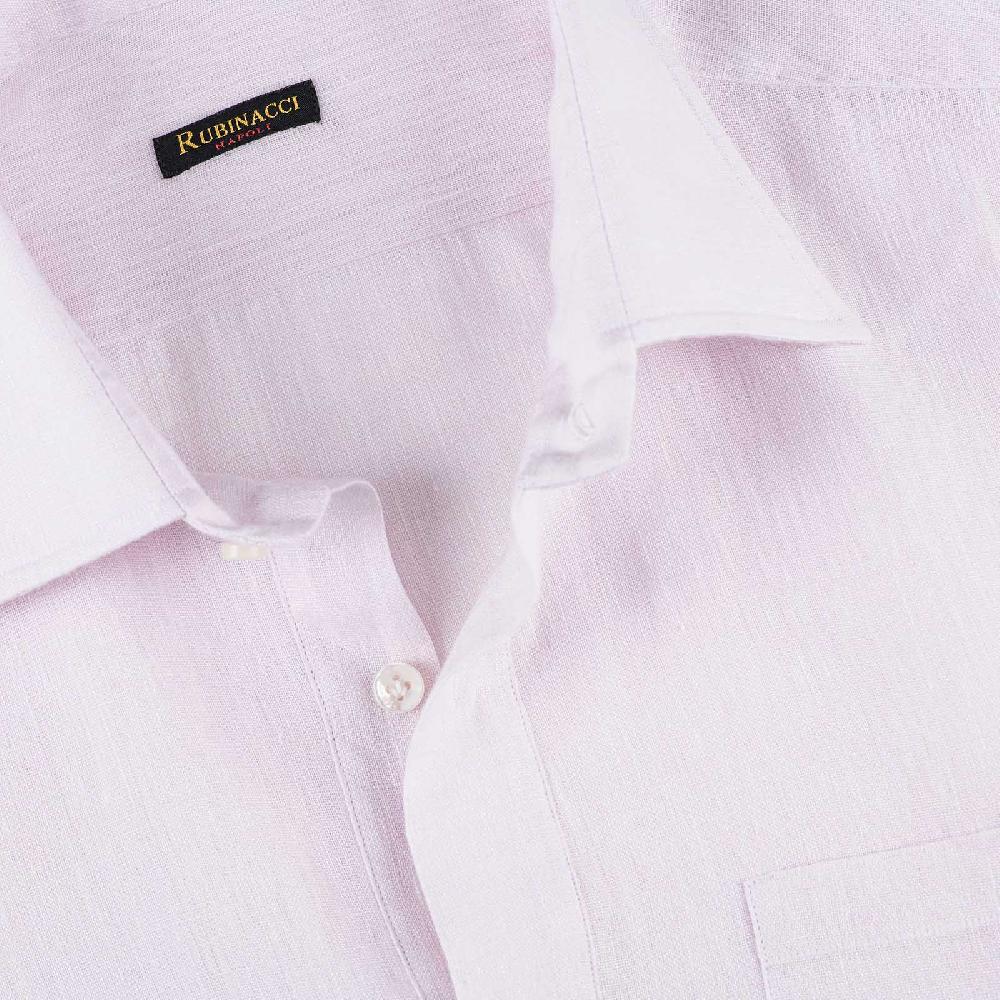 Rubinacci Polo in lino rosa In vendita