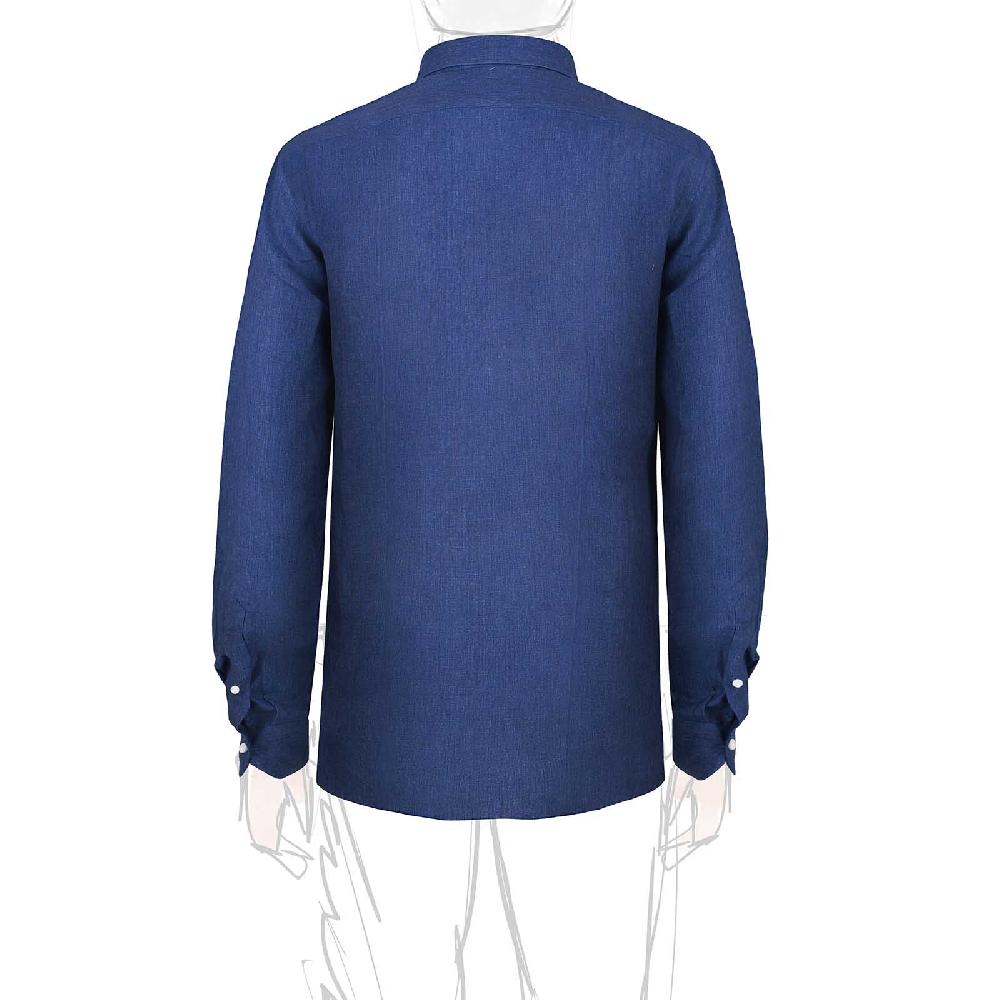 Rubinacci Camicia jeans in lino Sconti questo mese