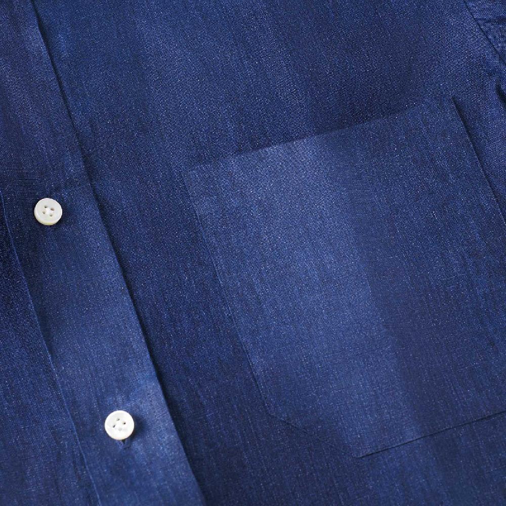 Rubinacci Camicia jeans in lino Sconti questo mese