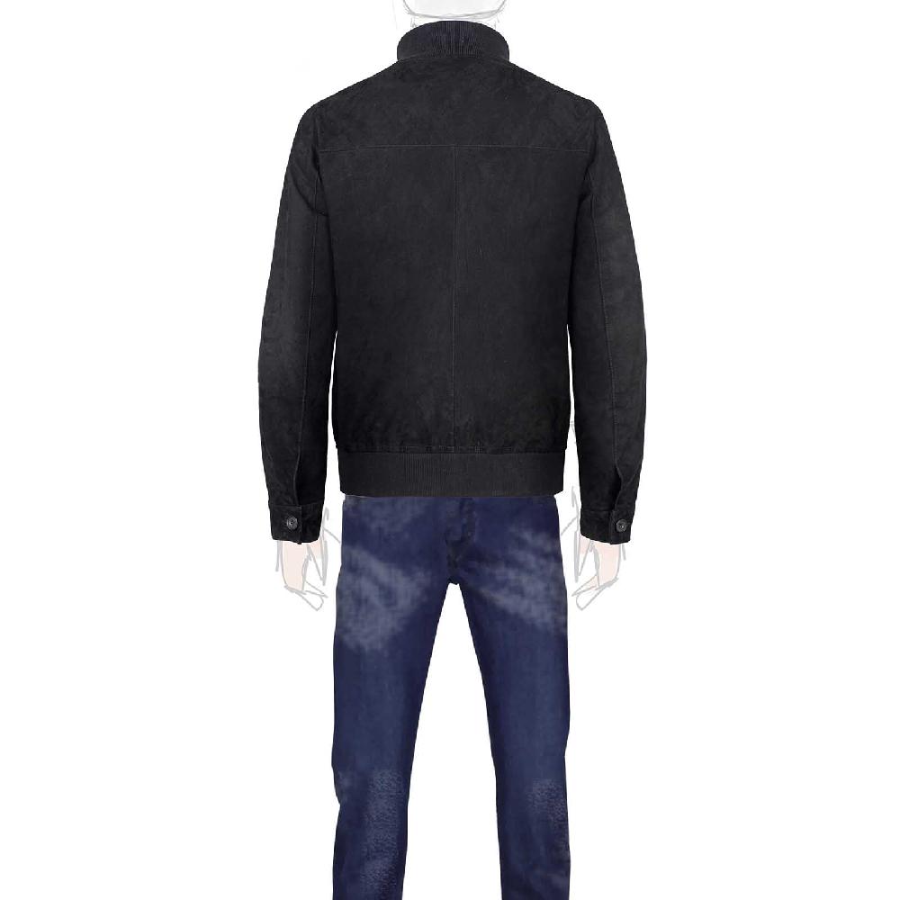 Rubinacci Bomber in camoscio nero Italia