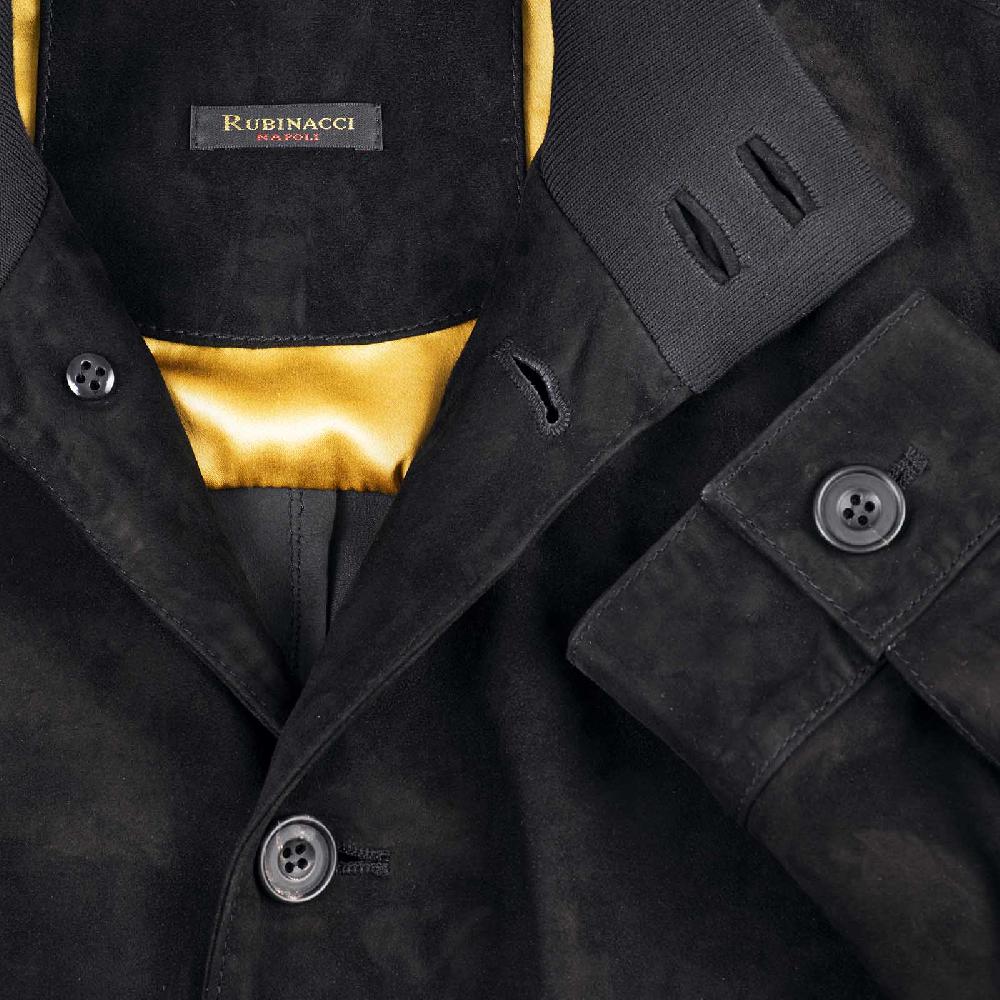 Rubinacci Bomber in camoscio nero Italia