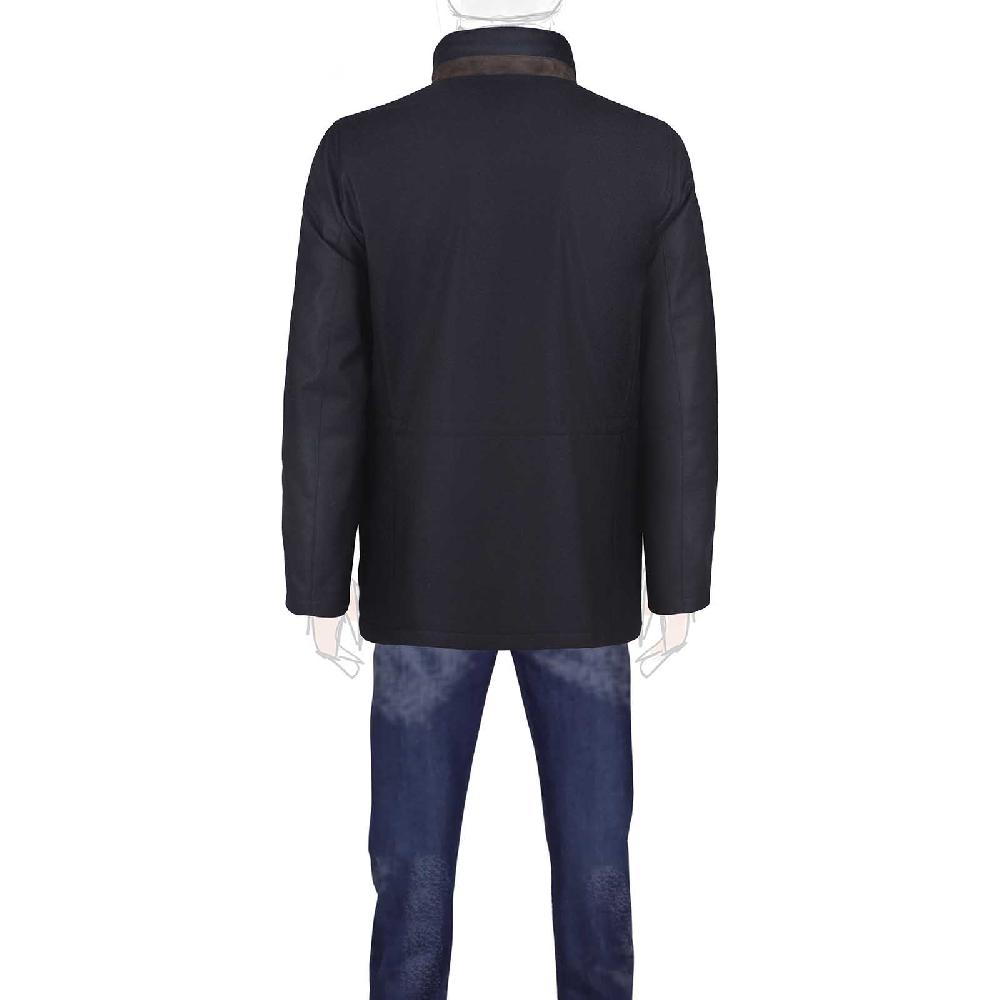 Rubinacci Giaccone in lana e cashmere blu Qualità Garantita