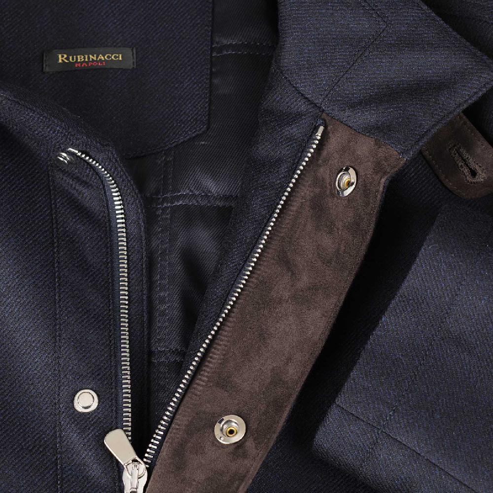 Rubinacci Giaccone in lana e cashmere blu Qualità Garantita