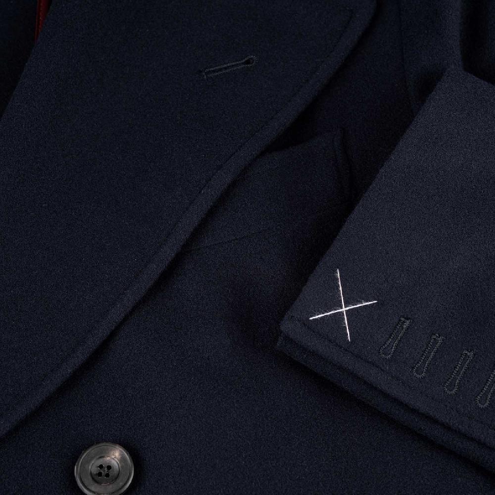 Rubinacci Cappotto Ulster in lana super 200's blu Promozione Limitata