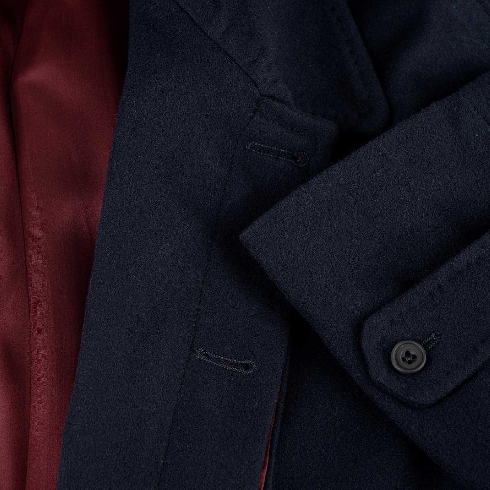 Rubinacci Cappotto raglan in lana super 200's blu Fino Al -60%