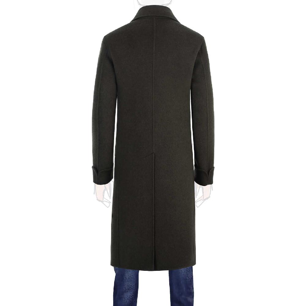 Rubinacci Cappotto doppio petto in cashmere verde Presa
