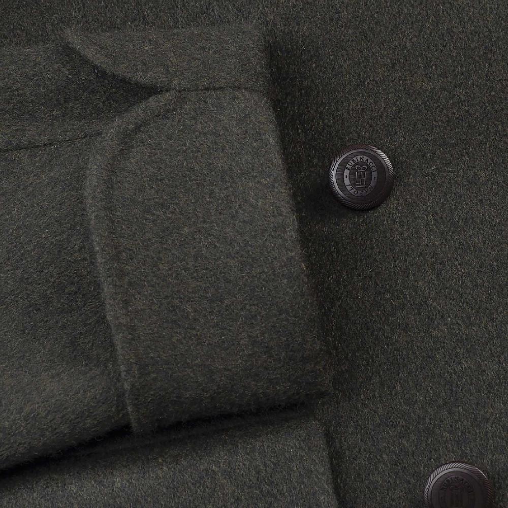 Rubinacci Cappotto doppio petto in cashmere verde Presa
