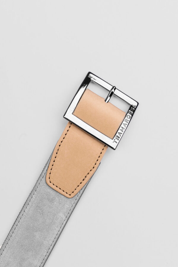 Sartoria Tramarossa CINTURA COLOR ARGENTO IN SUEDE Nuova