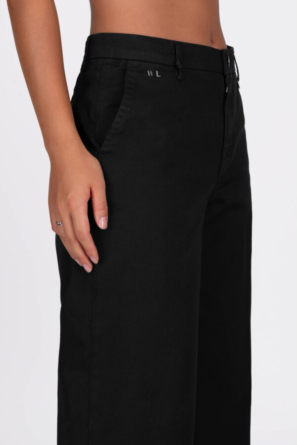 Sartoria Tramarossa PANTALONE AMELIA WIDE LEG IN GABARDINA DI COTONE NERO Nuovo