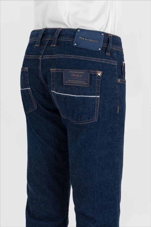 Sartoria Tramarossa JEANS LEONARDO BUTTONS REGULAR BLUE GOLD IN DENIM BLU SCURO Fino Al -60%