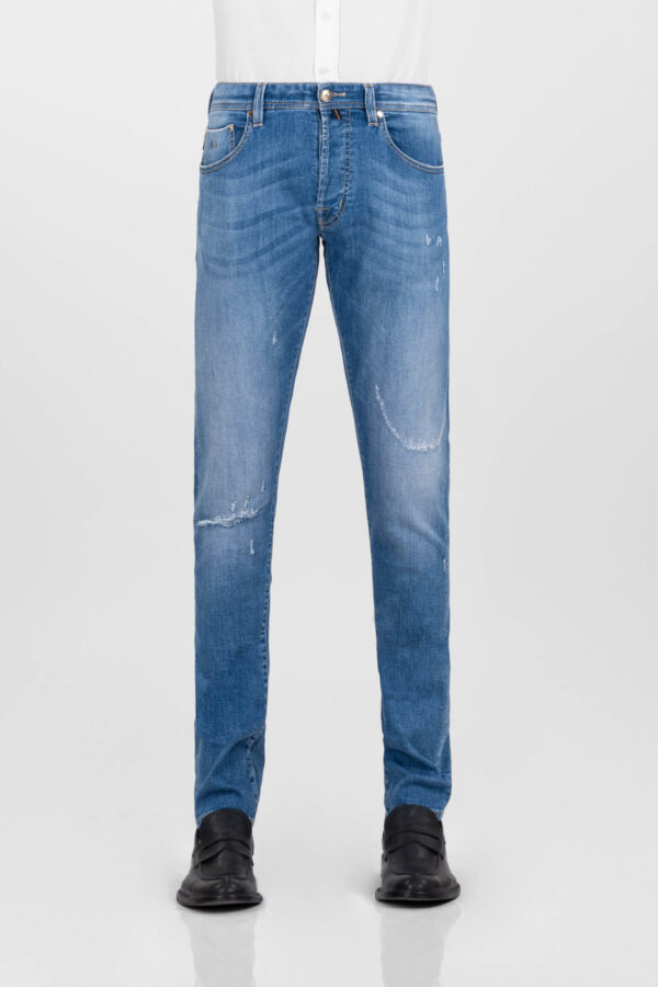 Sartoria Tramarossa JEANS LEONARDO BUTTONS REGULAR BLUE GOLD IN DENIM BLU MEDIO Shopping Online
