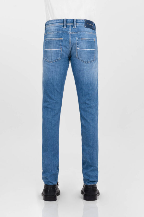 Sartoria Tramarossa JEANS LEONARDO BUTTONS REGULAR BLUE GOLD IN DENIM BLU MEDIO Shopping Online