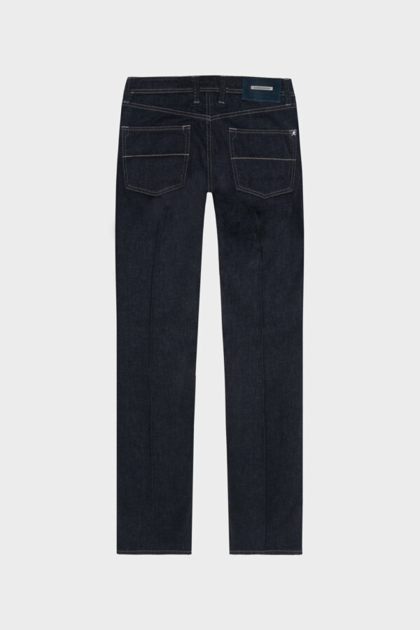 Sartoria Tramarossa JEANS LEONARDO BUTTONS REGULAR IN DENIM ARGENTO 925 BLU SCURO Sottocosto