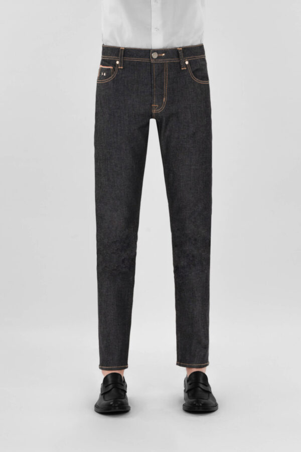 Sartoria Tramarossa JEANS LEONARDO ZIP SS SLIM IN DENIM STRETCH LIZARD MADREPERLA BLU SCURO Convenienza