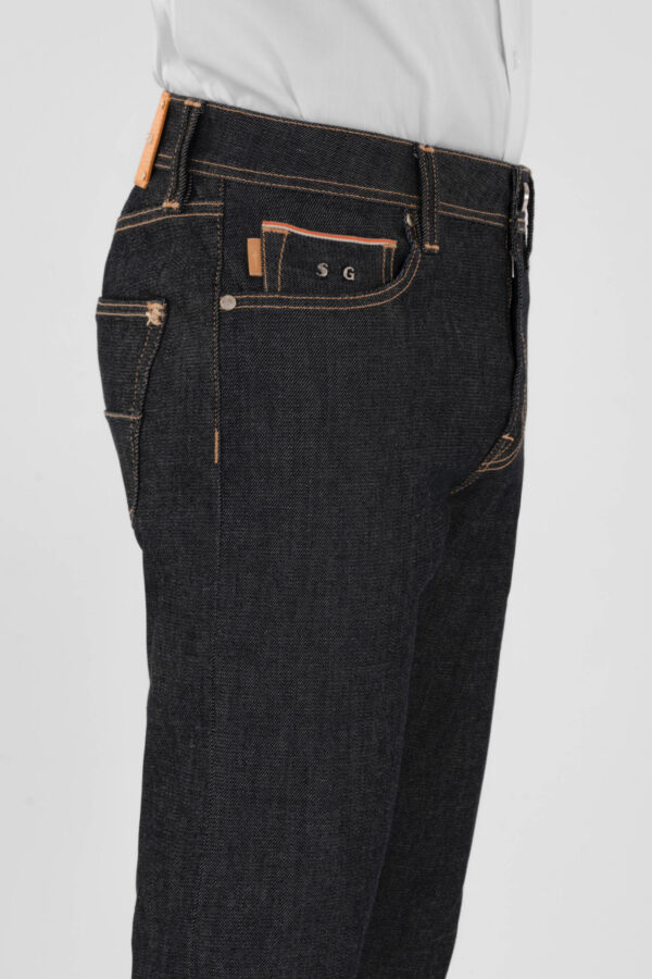 Sartoria Tramarossa JEANS LEONARDO ZIP SS SLIM IN DENIM STRETCH LIZARD MADREPERLA BLU SCURO Convenienza