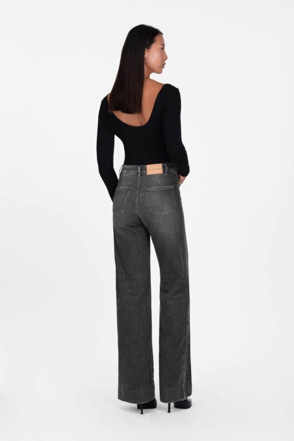 Sartoria Tramarossa JEANS VIRGINIA WIDE LEG IN DENIM NERO In Linea