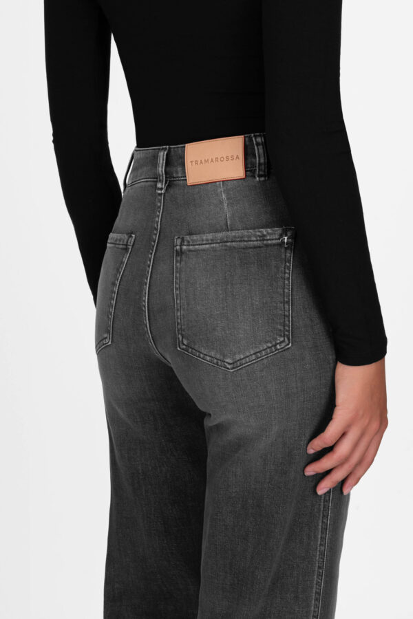 Sartoria Tramarossa JEANS VIRGINIA WIDE LEG IN DENIM NERO In Linea