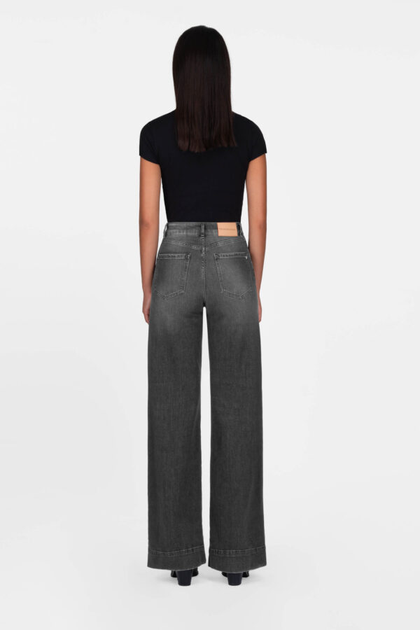 Sartoria Tramarossa JEANS VIOLA WIDE LEG IN DENIM NERO Nuovo