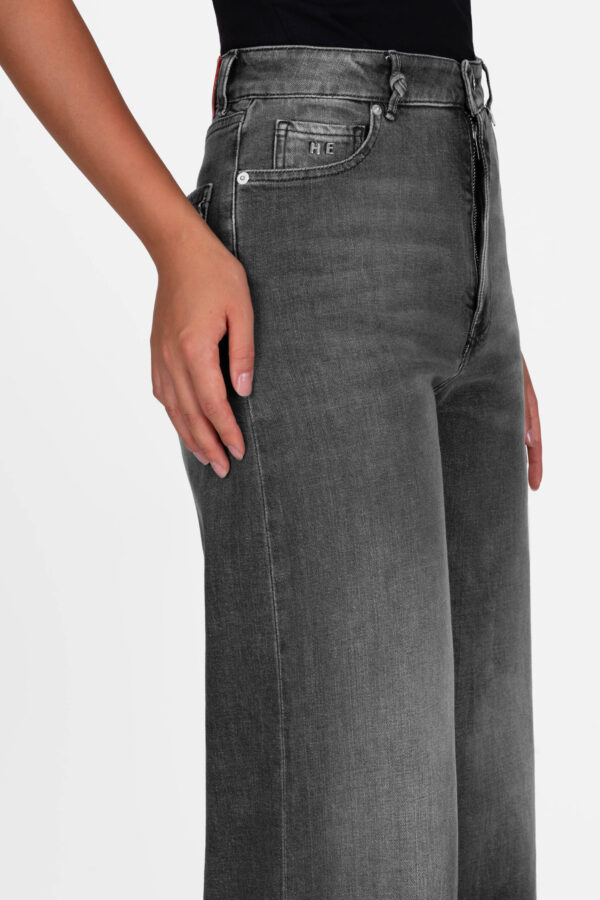 Sartoria Tramarossa JEANS VIOLA WIDE LEG IN DENIM NERO Nuovo