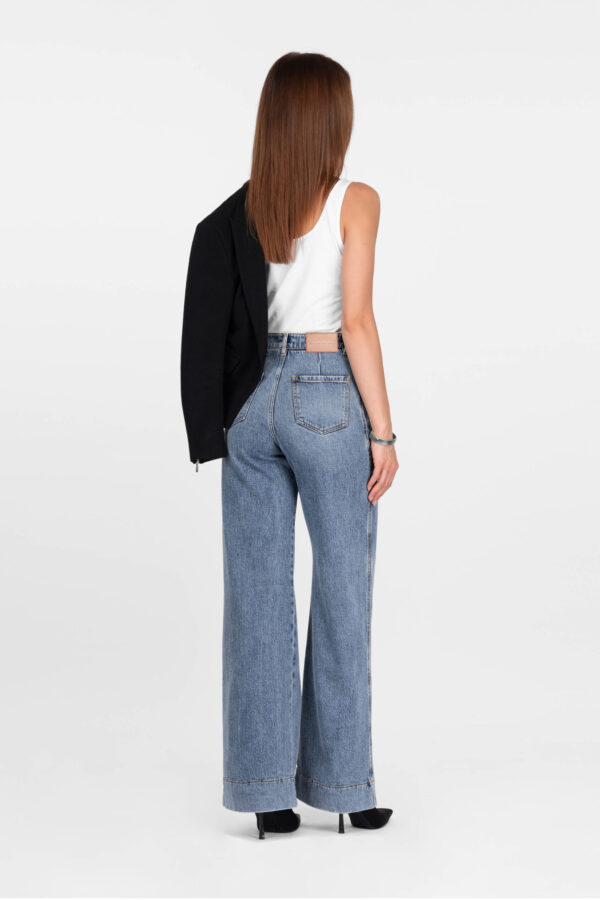 Sartoria Tramarossa JEANS VIRGINIA WIDE LEG IN DENIM BLU CHIARO Spedizione Gratuita