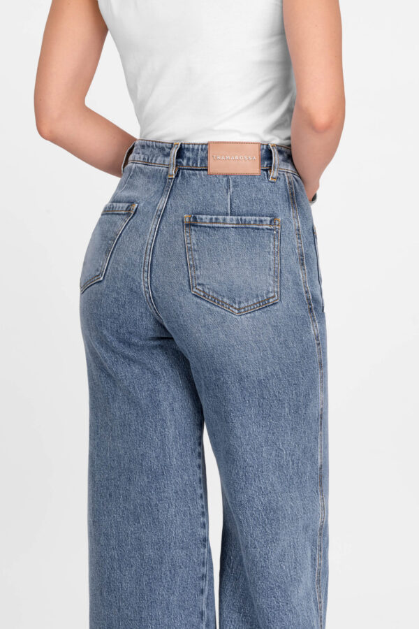 Sartoria Tramarossa JEANS VIRGINIA WIDE LEG IN DENIM BLU CHIARO Spedizione Gratuita