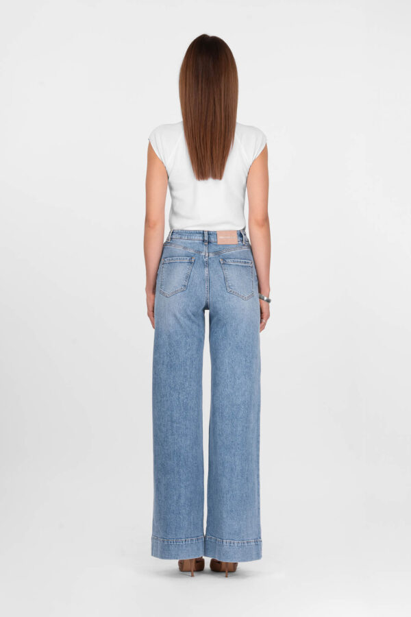 Sartoria Tramarossa JEANS VIOLA WIDE LEG IN DENIM BLU CHIARO Soddisfazione Garantita