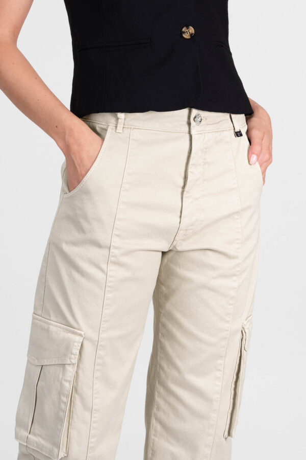 Sartoria Tramarossa PANTALONE LUCIA MUM IN GABARDINA DI COTONE BEIGE Negozi Online
