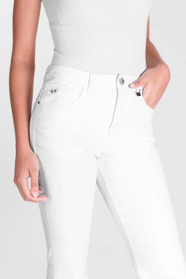 Sartoria Tramarossa PANTALONE MONICA FLARE CUT FLARE IN BULL DI COTONE BIANCO Novità