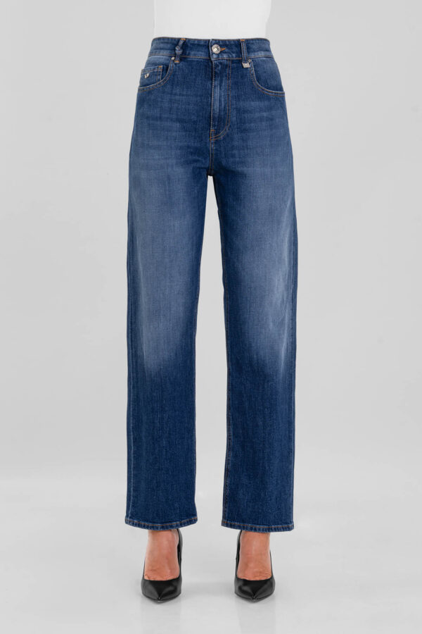 Sartoria Tramarossa JEANS MONICA STRAIGHT IN DENIM BLU MEDIO Presa